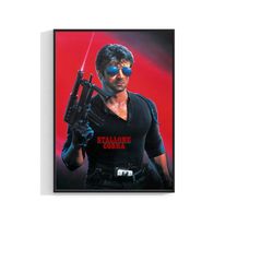 stallone cobra action, crime, thriller movie vintage poster