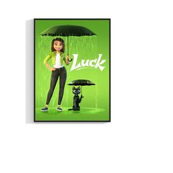 luck movie poster 2022 art print film a4