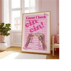 guest check receipt, cin-cin cocktail printable, bar cart