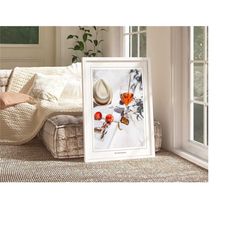 aperol spritz cocktail print, bar cart art, minimalist