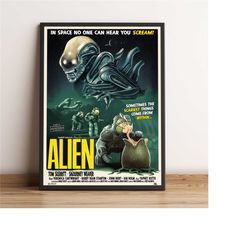 alien poster, veronica cartwright wall art, xenomorph movie