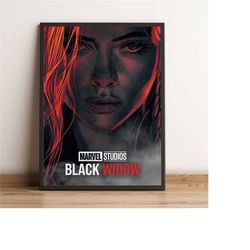 black widow poster, scarlett johansson wall art, movie