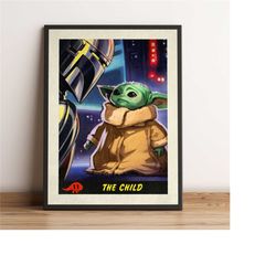 the mandalorian poster, yoda wall art, star wars