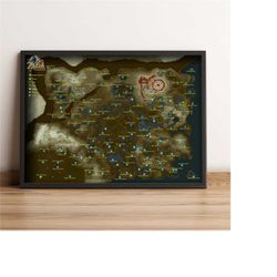 the legend of zelda map poster, map of