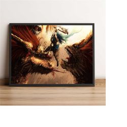 monster hunter: world poster, artemis wall art, the