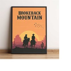 brokeback mountain poster, heath ledger wall art, jake