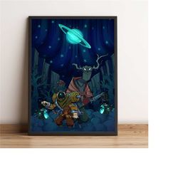 outer wilds poster, timber hearth wall art, space