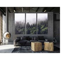 foggy forest canvas print - trees nature forest