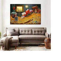 scrooge mcduck canvas print - mcduck & treasure