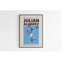 julian alvarez poster, manchester city poster, julian alvarez