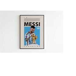 lionel messi poster, argentina poster minimalist, messi print