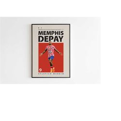 memphis depay poster, atletico madrid poster, memphis depay
