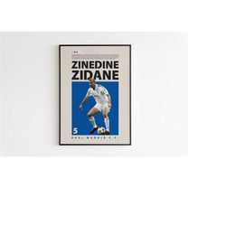 zinedine zidane poster, real madrid poster minimalist, zidane
