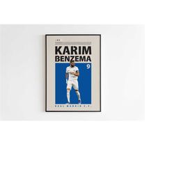 karim benzema poster, real madrid poster minimalist, karim