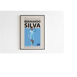 bernardo silva poster, manchester city poster, bernardo silva