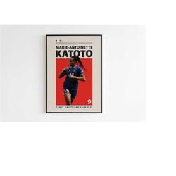 marie-antoinette katoto poster, paris saint-germain poster, katoto print