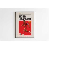 Eden Hazard Poster, Belgium Poster Minimalist, Eden Hazard