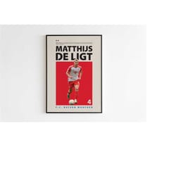 matthijs de ligt poster, bayern munich poster minimalist,