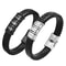 Engraved Personalized Leather Braid Bracelets Men Family Gifts 0