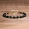 Adjustable Natural Faceted Beaded Bracelet Black Onyx Stainless Steel Chain Jewelry Gift For Yoga A 1