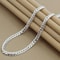 Sterling Silver Sideways Chain Necklace For Women And Men Wedding Jewelry Set Gift Idea 1