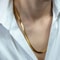 Luxury Sterling Silver Gold Flat Chain Necklace For Women Fine Jewelry Wedding Gift Clavicle Choker 3