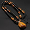 Personalized Tiger Eye Stone Beaded Necklace Irregular Pendant Black Color Mens Fashion Pendant Nec 1