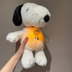 cute glowing breathing snoopy plush toy baby sleep aid calming stuffed animal bedtime gift
