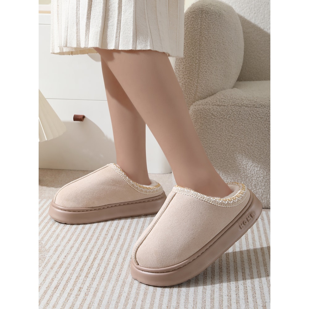 Warm Fashion Winter Womens Slippers Boots Soft Sole AntiSlip Snow Boots With Fuzzy Fur Comfortable 3