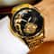 Luxury Gold Skeleton Mens Watch Retro Tourbillon Mechanical Automatic Moon Phase Stainless Steel 2