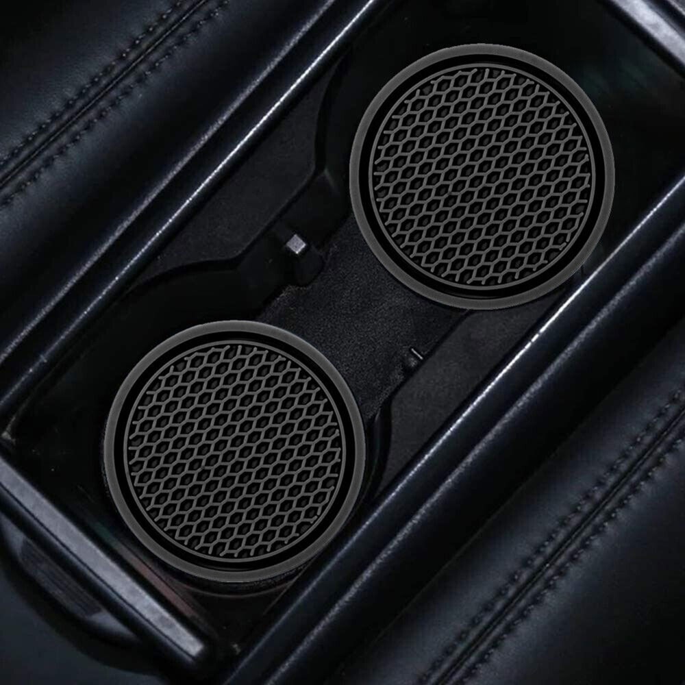 Universal Black Car Auto Cup Holder Coasters Anti Slip Pads Interior Accessories Fits Perfectly