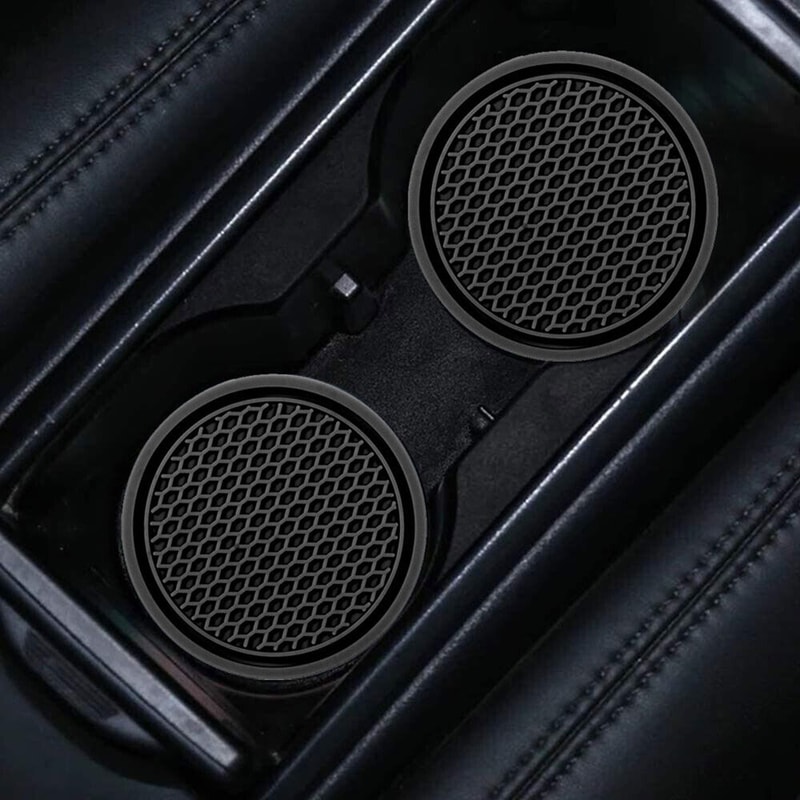 Universal Black Car Auto Cup Holder Coasters Anti Slip Pads Interior Accessories Fits Perfectly