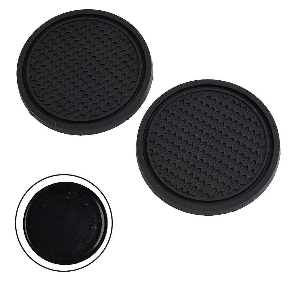 Universal Black Car Auto Cup Holder Coasters Anti Slip Pads Interior Accessories Fits Perfectly