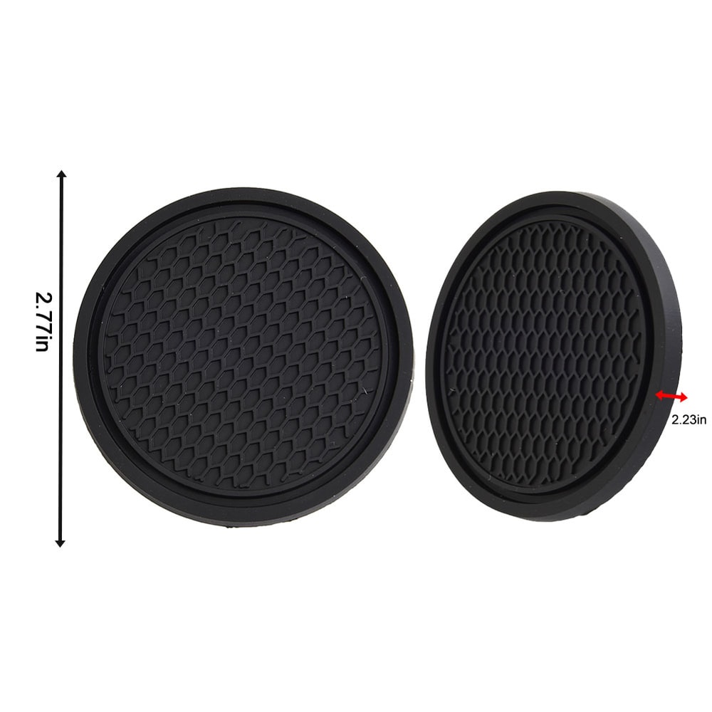 Universal Black Car Auto Cup Holder Coasters Anti Slip Pads Interior Accessories Fits Perfectly