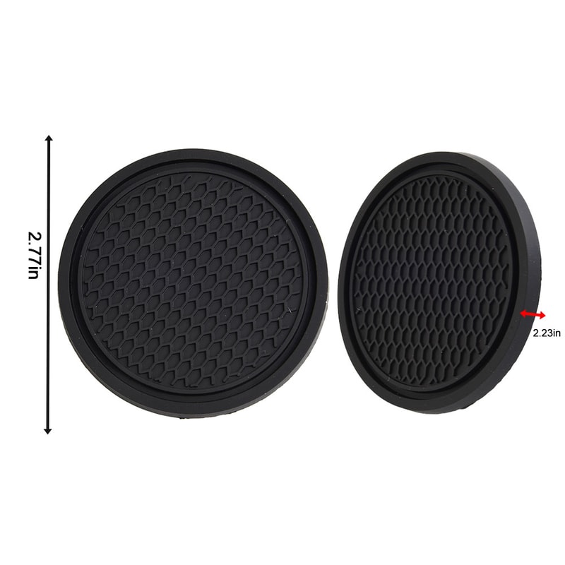 Universal Black Car Auto Cup Holder Coasters Anti Slip Pads Interior Accessories Fits Perfectly