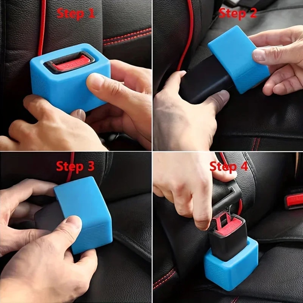 Car Seatbelt Protective Silicone Buckle Cover Locking Upright Device Card Slot Bracket Guard Seat Belt Holder Car Access