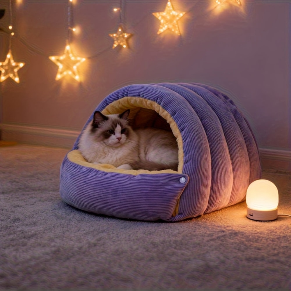 Thickening Warm Pet House Cat Bed Sleeping Nest Soft Kittens Cave 1