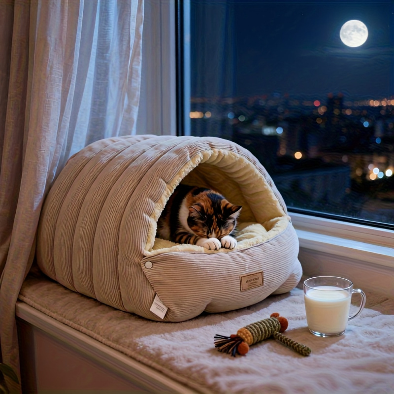 Thickening Warm Pet House Cat Bed Sleeping Nest Soft Kittens Cave 3