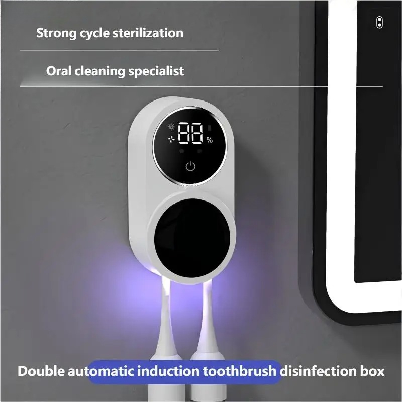 Portable Rechargeable Wireless Electric Toothbrush Sterilizer UV Wall Mounted Toothbrush Dryer for Oral Care