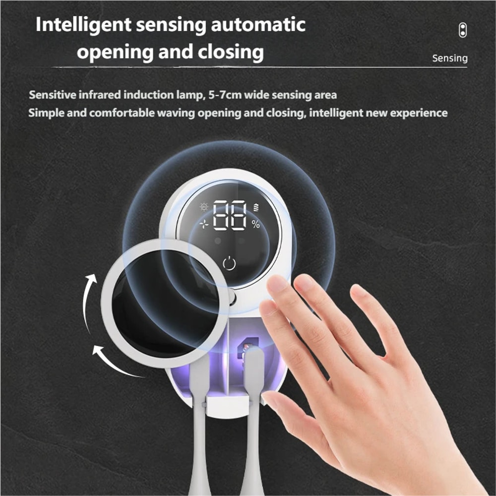 Portable Rechargeable Wireless Electric Toothbrush Sterilizer UV Wall Mounted Toothbrush Dryer for Oral Care