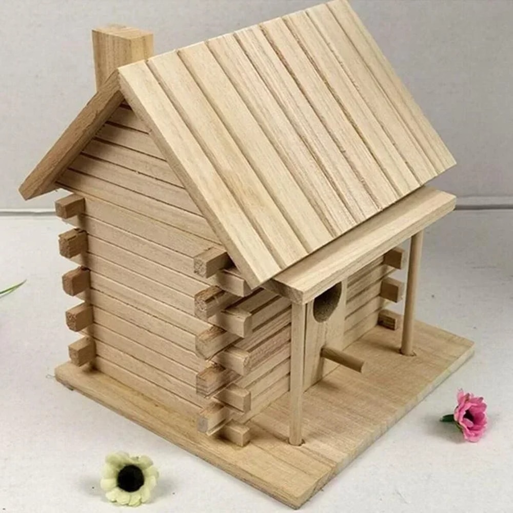 Bird Cage Accessories Wooden Bird House Hanging Nesting Box for Outside Use