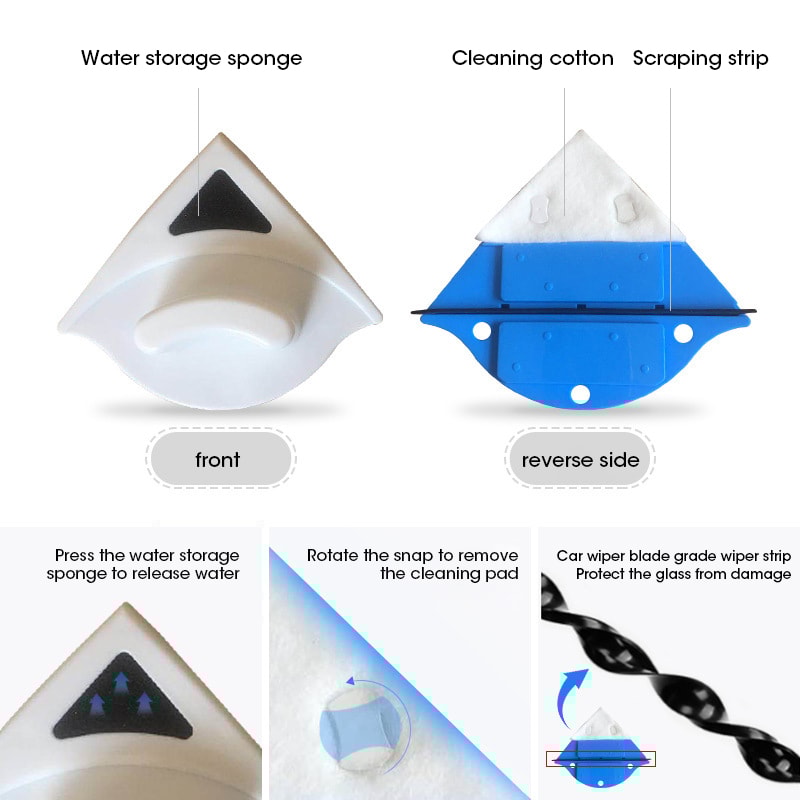 Household Special Window Cleaner Magnetic Glass Window Cleaning Tool Automatic Water Discharge Double-layer Wiper
