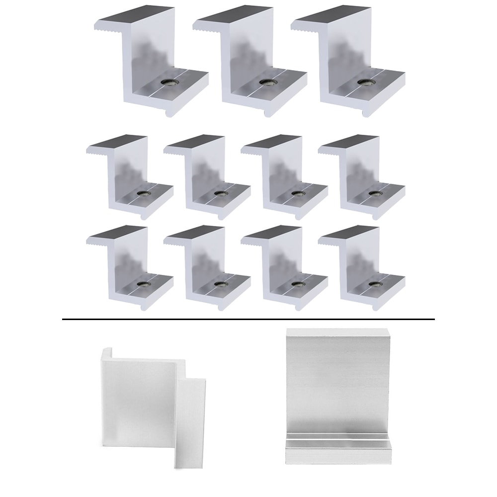 AluminumAlloy Solar Photovoltaic Brackets Clamp For Solar Panel Racking End Clamps 2