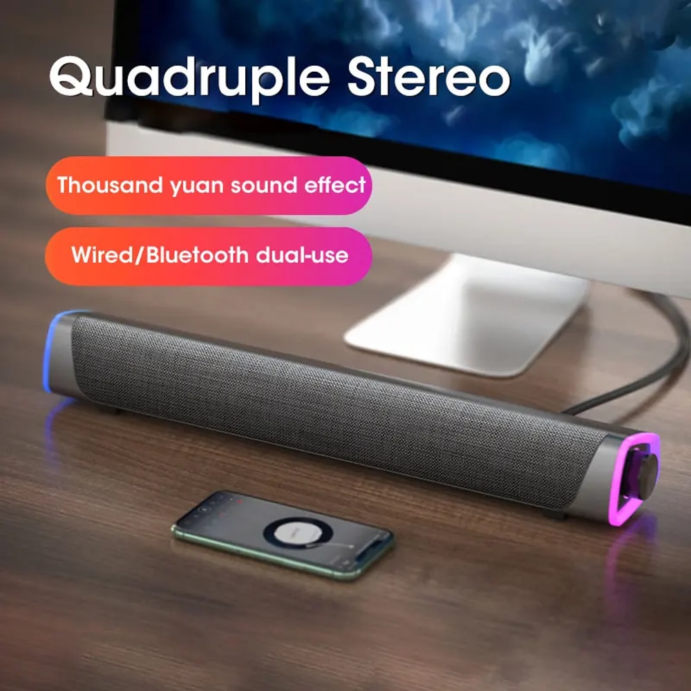 Wireless Bluetooth USB Computer Speaker Soundbar Stereo Subwoofer Home Surround Speakers For PC 2