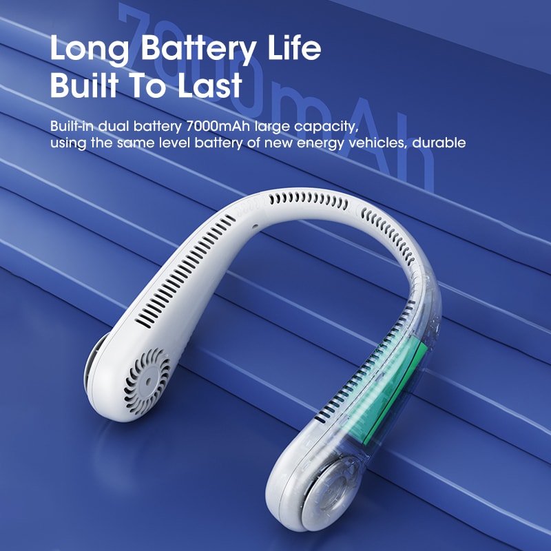 Portable USB Rechargeable Hands Free Bladeless Neck Fan Power Bank For Outdoor Travel Sports Home O 1