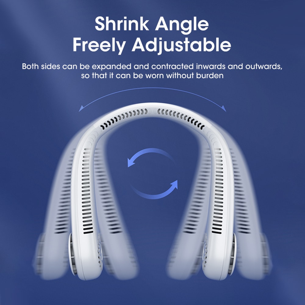 Portable USB Rechargeable Hands Free Bladeless Neck Fan Power Bank For Outdoor Travel Sports Home O 3