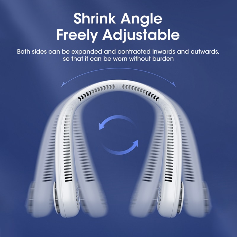 Portable USB Rechargeable Hands Free Bladeless Neck Fan Power Bank For Outdoor Travel Sports Home O 3