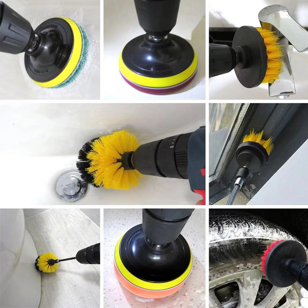 Electric Cleaning Brush Tool For Bathroom Kitchen Car Tile Plastic Scrubber Kit 4
