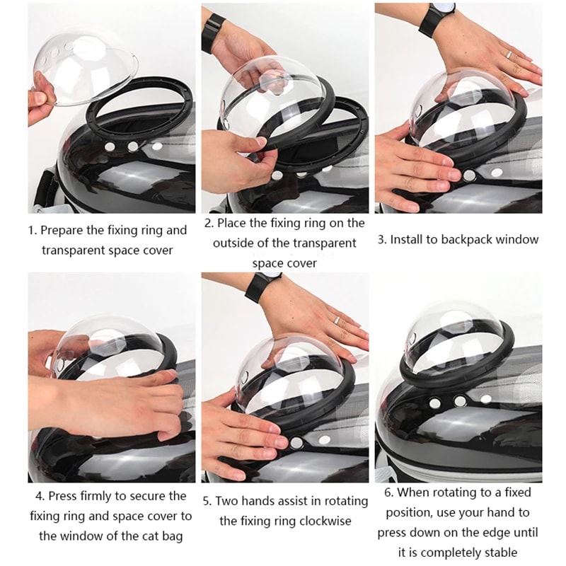 Transparent SpaceCapsule Pet Backpack Carrier Foldable Lightweight Travel Backpack For Cats And Dog 3