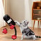 Cartoon Cat Punching Bag Toy with Boxing Gloves for Adult Cats and Kittens Indoor Use Suction Cup